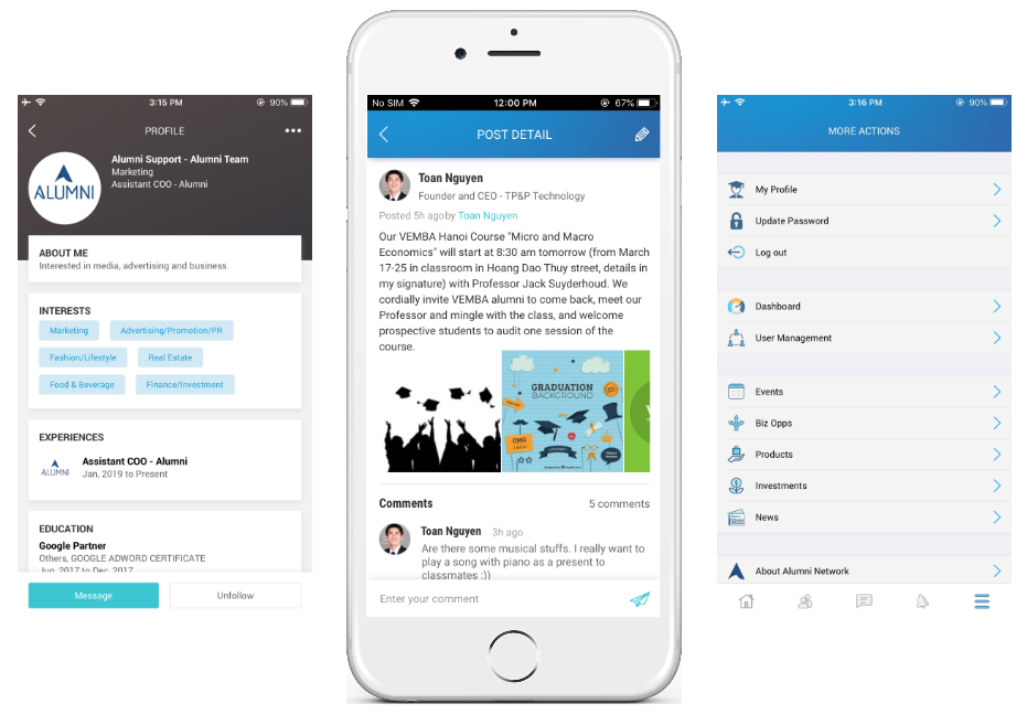 Alumni-Professional-Social Network-Mobile-Application